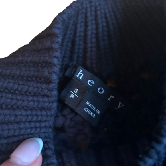 Theory Mayleen Open Stitch Mock Neck Sweater Vest Size Small Black - Picture 7 of 12